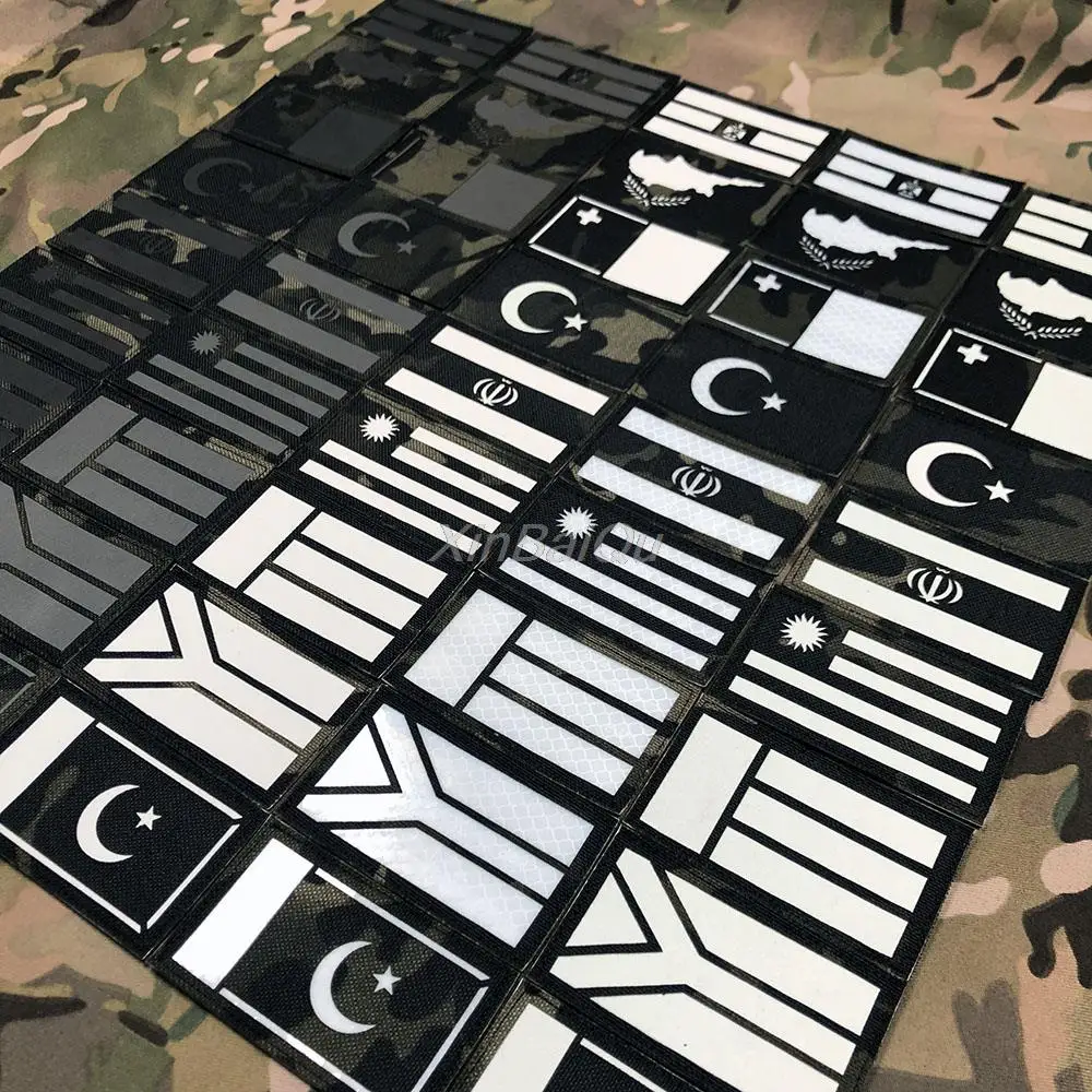 Laser Cut Black Multicam IR IFF Infrared Reflection Luminous ZA Cyprus Egypt Iran Pakistan Turkey Uruguay UA Flag Patch