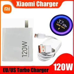 Оригинальное зарядное устройство Xiaomi Turbo Fast, 120 Вт, настенный адаптер Gan Charge USB 6A, кабель типа C для Mi 14 13 12 Pro Ultra Redmi K70pro