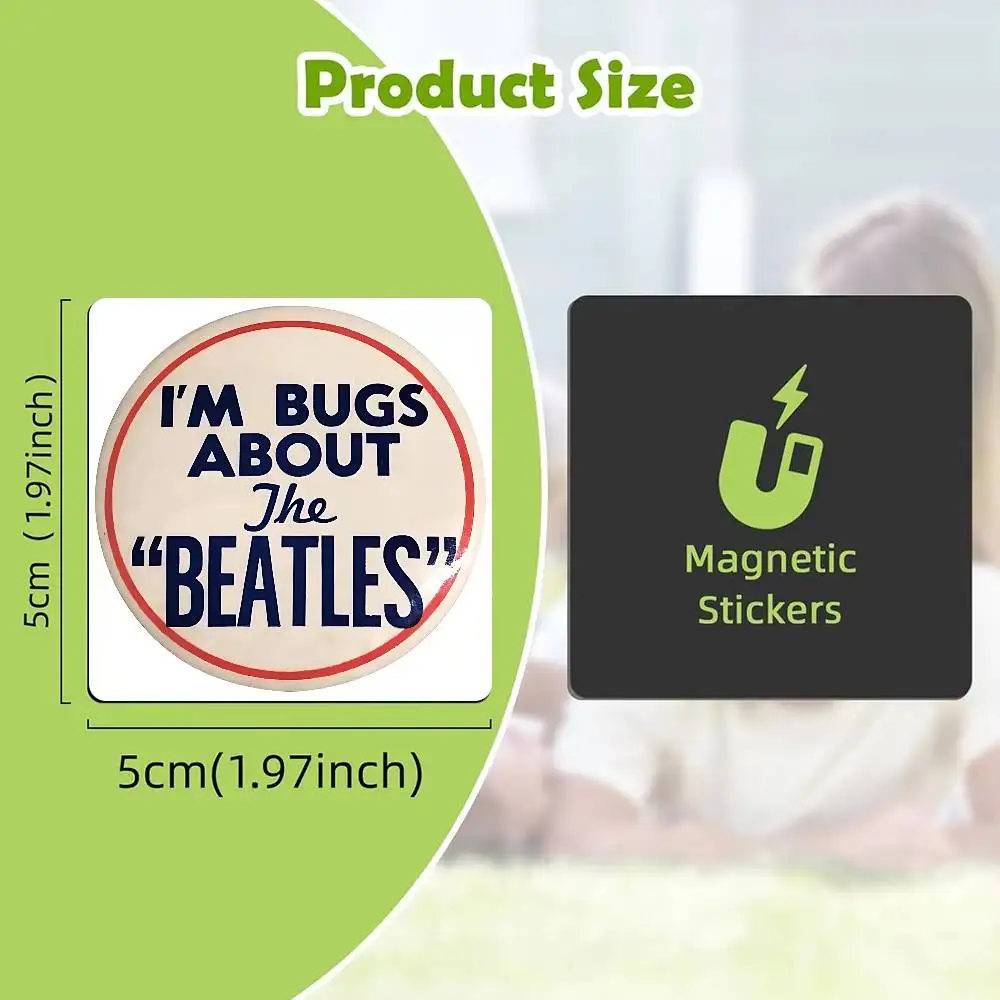 Rock Band The B-Beatles Black Square Plastic Fridge Magnet for Magnetic Sticker No Trace Left Durable Smooth Textured