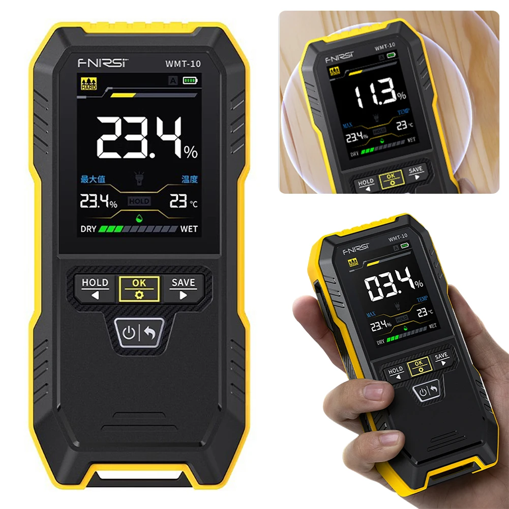 Digital Moisture Meter Precise Non Invasive Moisture Meter Hard Soft Wood-Drywall Masonry Scanner Humidity for Dry-wall