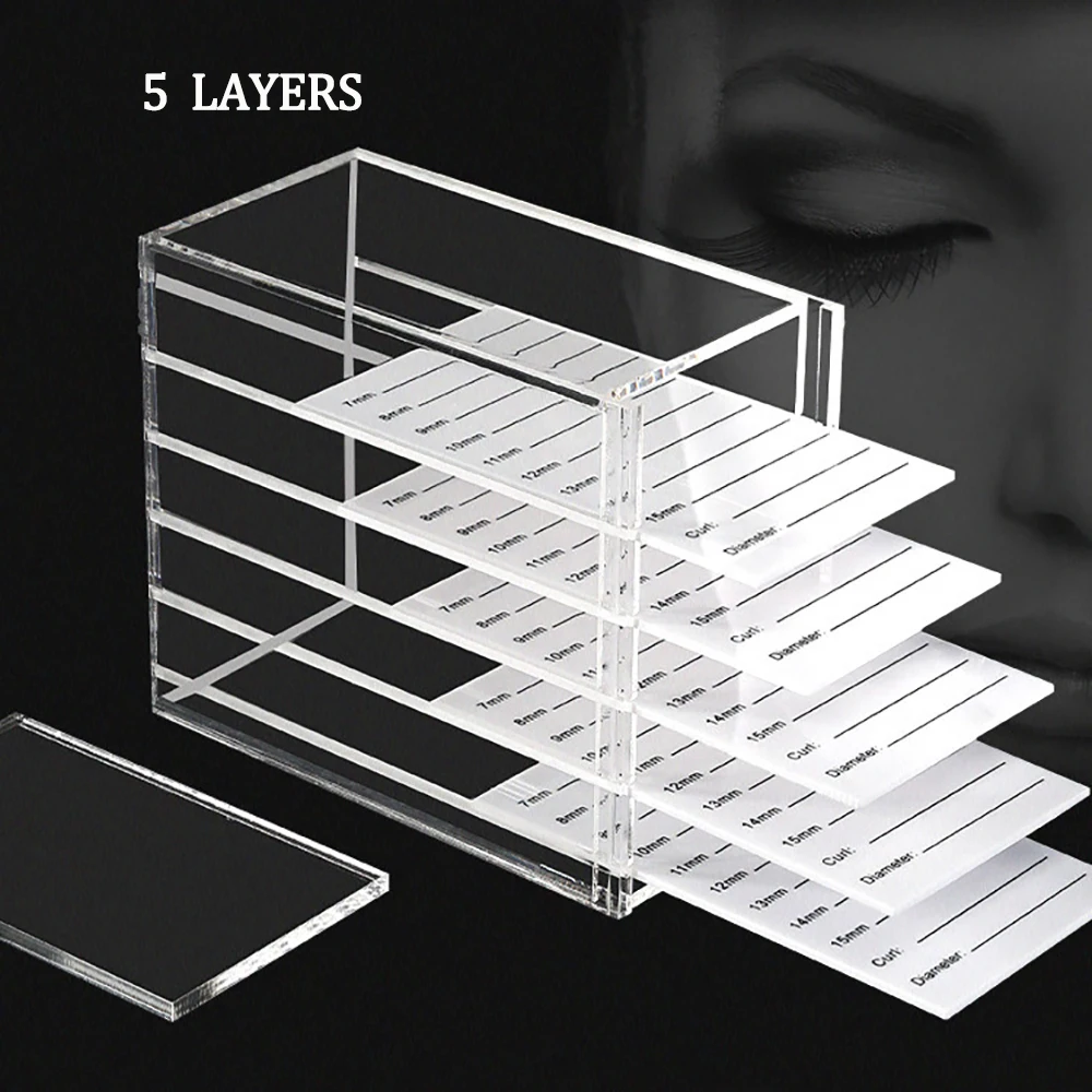 5 Lagen Wimper Extensions Opbergdoos Acryl Pallet Mink Lash Organizer Holder Display Stand Enten Make-Up Tools Levert