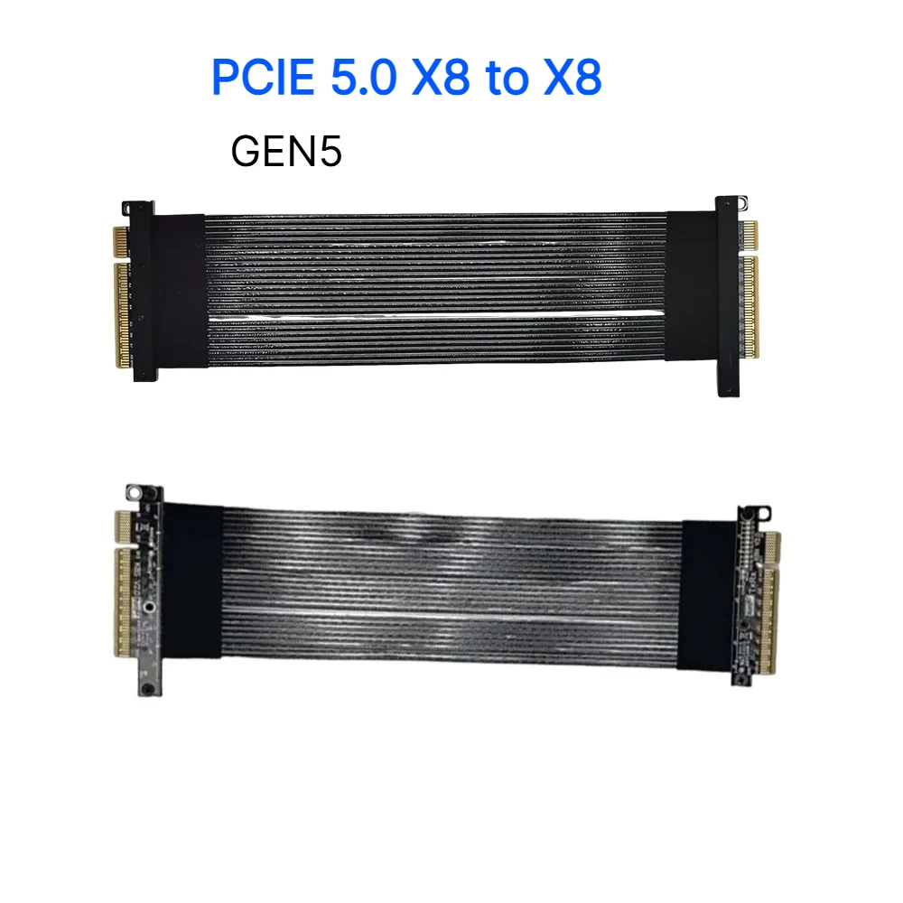 

PCIE 5.0 X8 to X8 5.0 Extension Cable Male to Male Riser GEN5 PCIe 8x to 8x TX RX Signal Switching Cable K88VS K88NS PCI Express