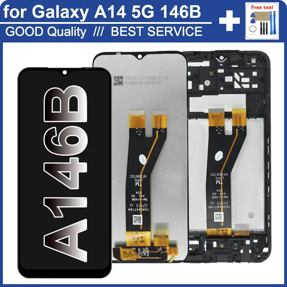 

A146B ЖК-дисплей для Samsung Galaxy A14 5G A146B ЖК-дисплей с дигитайзером сенсорного экрана Замена для Samsung A146 A146B ЖК-дисплей