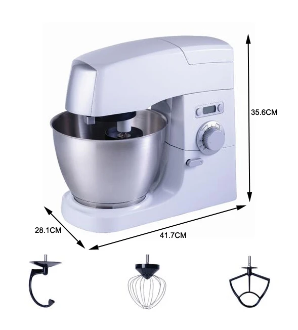 Cheftronic 10 speed powerful 1300w 6L mixer with stainless steel bowl 3 in1 stand mixer with dough hook electric food mixer