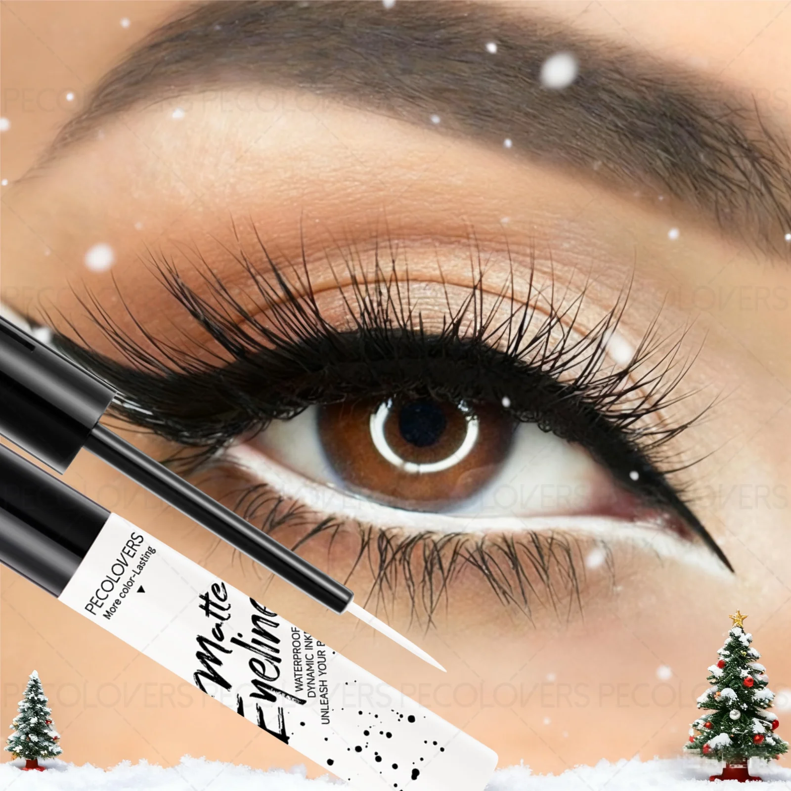 Delineador líquido colorido, à prova d'água, linha precisa, layout de alta cor, secagem rápida, perfeito para festas de Natal e feriados, 1 unidade