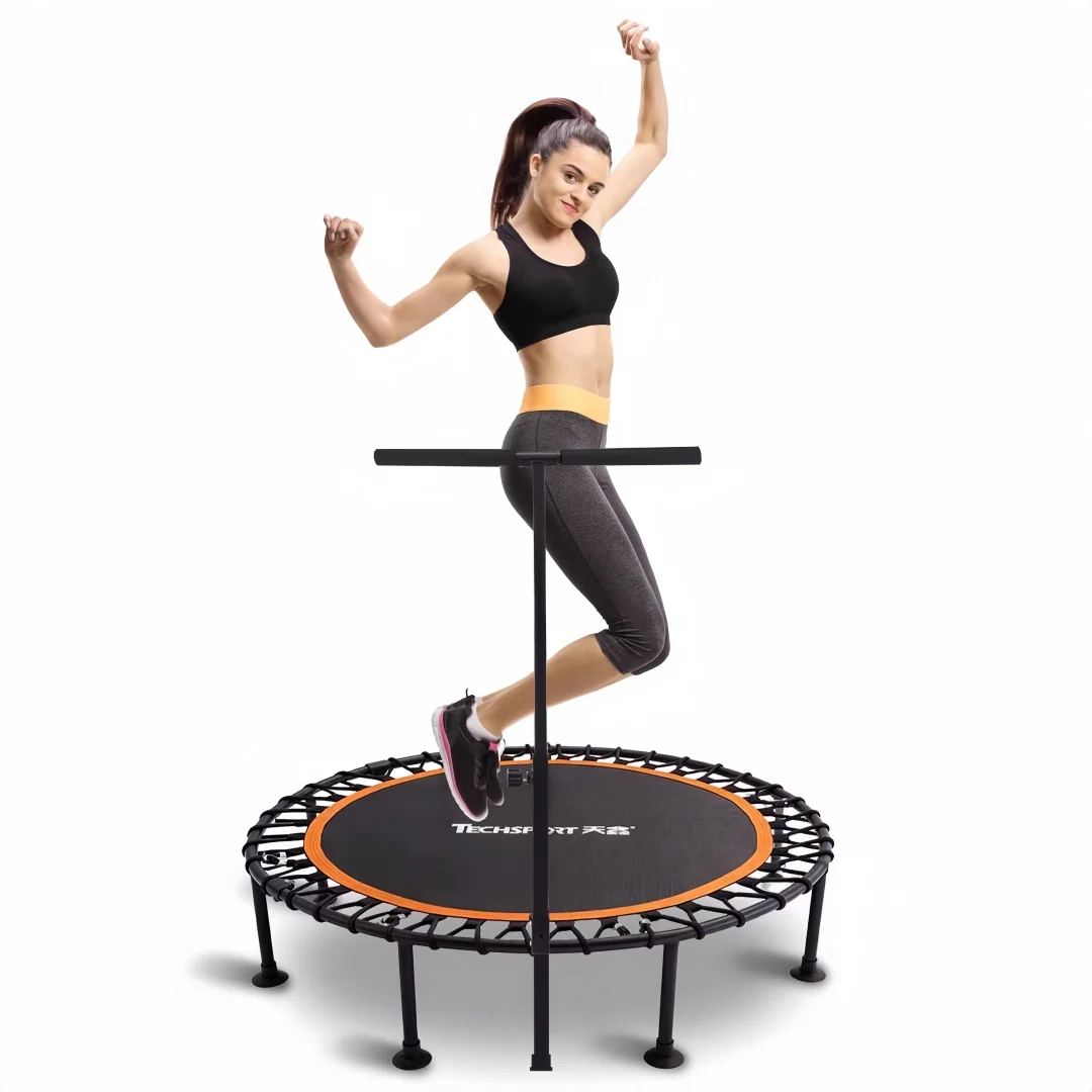 45" Fitness Trampoline for Adults, Mini Exercise Rebounder with Handle for Home Workout