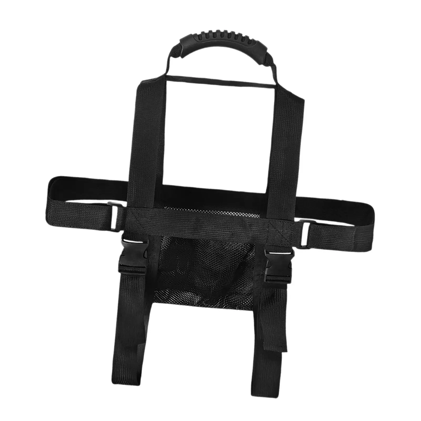 PC Tower Carrying Strap Sturdy Oxford Cloth Portable Universal Desktop Computer Case Belt Holder with Pockets with Handle Black