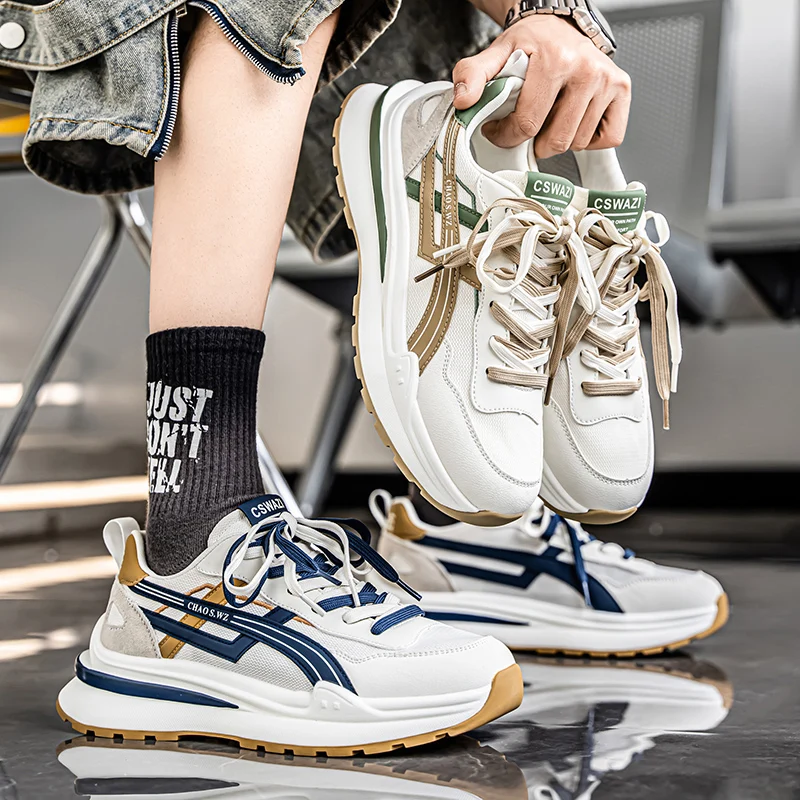 Herrenschuhe, atmungsaktiv, dickbesohlt, lässige Turnschuhe, Outdoor-Laufschuhe, vier Jahreszeiten, neue Tennis-Herrenschuhe, weiche Sohlen, bequeme Herren-Sneaker – Detail 6