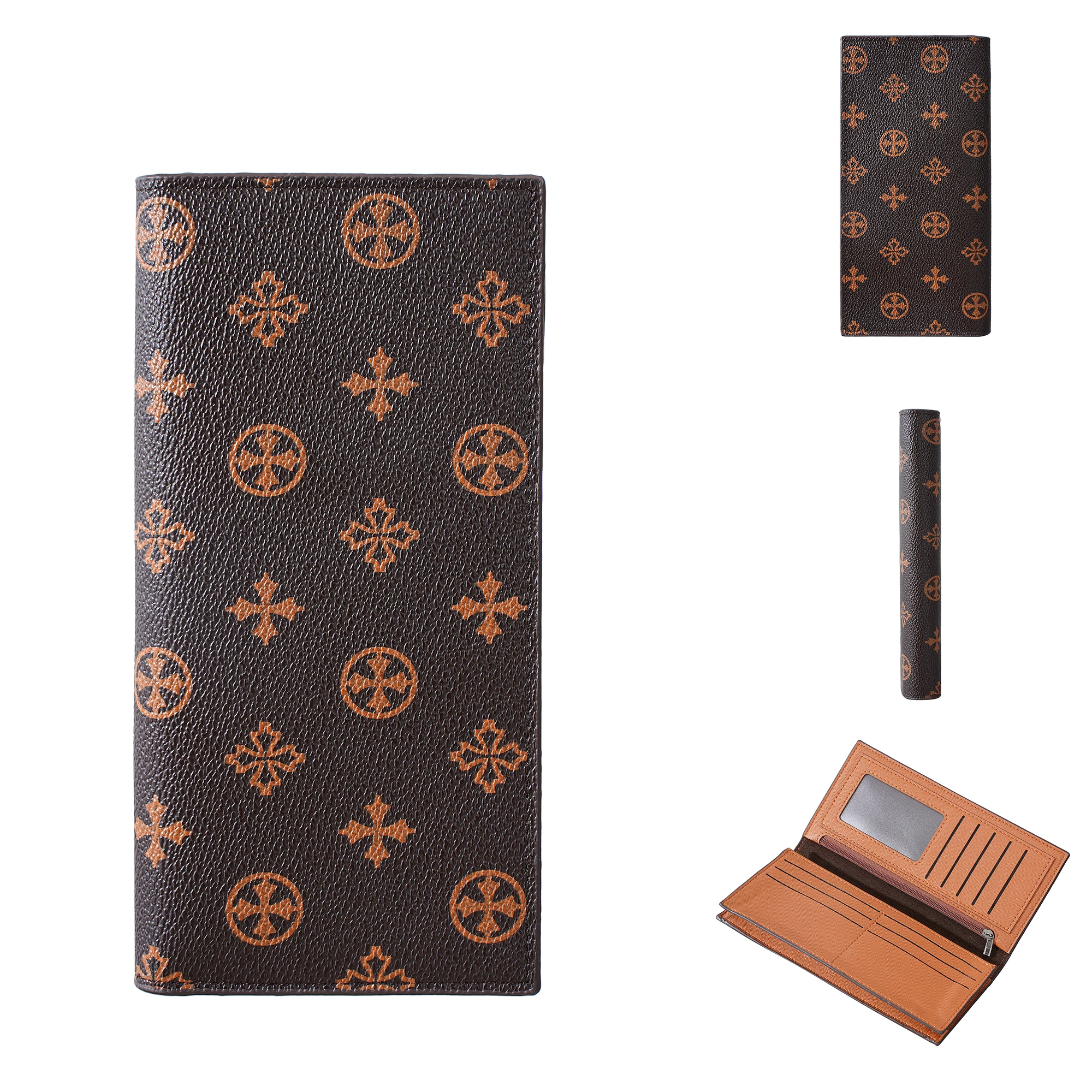 1 Stück - Baellerry Damen-Geldbörse mit großem Fassungsvermögen, Vintage-Design aus PU-Leder, 10 Kartenfächer + Reißverschluss-Münzfach, Modische Business-Geldbörse – Detail 7