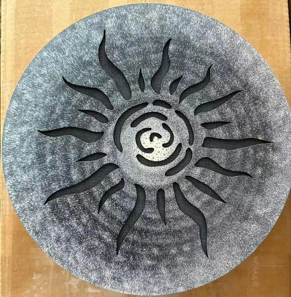 أسطوانة تيار من الخشب الصلب 12 بوصة عالية الجودة ، أسطوانة يد بتصميم جديد مع نمط جميل لليوجا والتأمل ، صوت موجات البحر