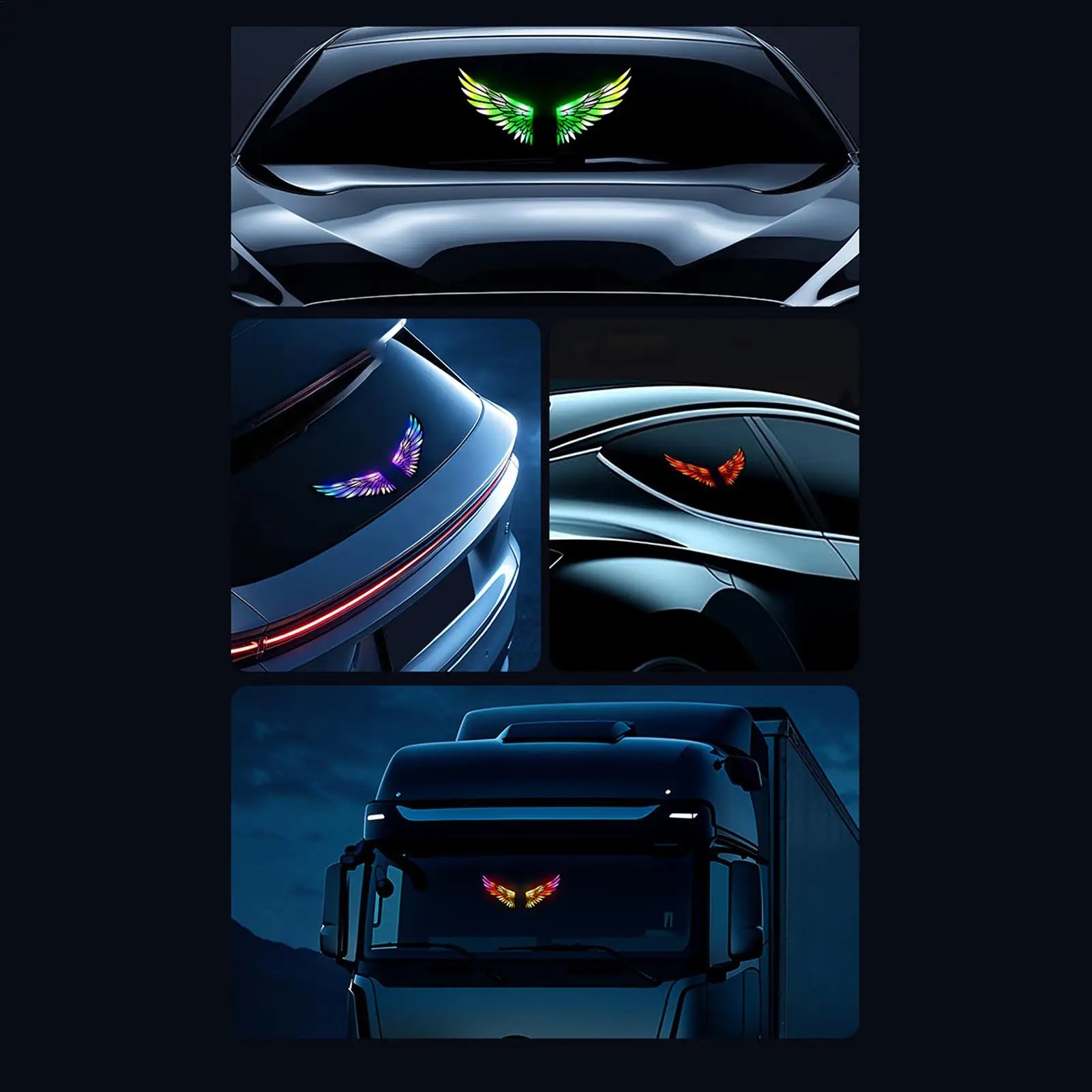 Car LED Interior Light Solar Neon Decoration USB Charging Lamp Cartoon Wings Car Window Light For Drivers Enthusiasts Women Men