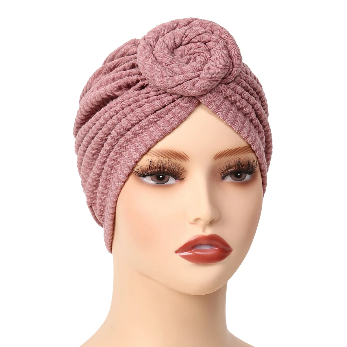 African Turbans for Women  Knot Pre-Tied Bonnet Hair Wrap Hijab Cap Muslim Ladies Head Scarf Headwrap