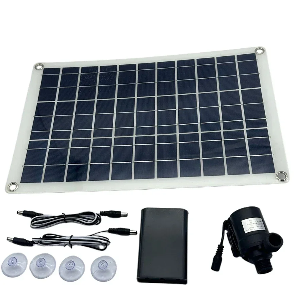 800Lh DC 12V Brushless Solar Water Pump Kits With 50W Solar Panel Double-ended Line For Pond Garden Fountain Irrigation