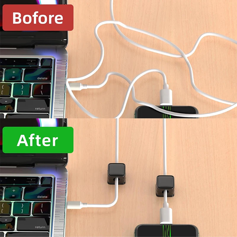 Magnetic Cable Organiser Clips Wire Manager Cord Holder Non-marking Magnetic Sticky Cable Organiser Adjustable Cord Holder