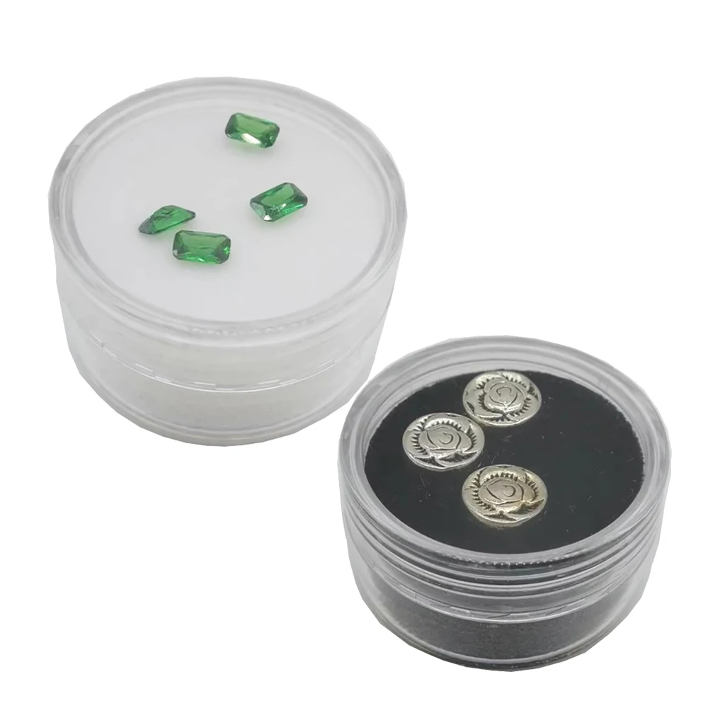 

Transperant Round Diamond Jewelry Box Plastic Beads Charms Case Gem Stone Storage Box 3.8cm Gemstone Jewelry Packaging Box 10Pcs