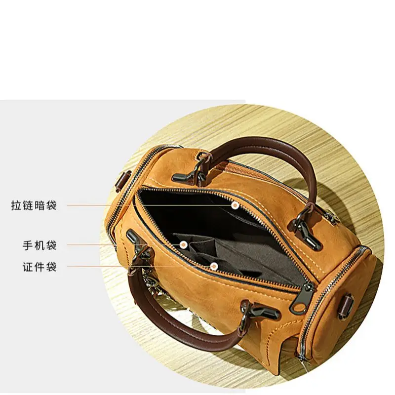 Large Capacity Shoulder Bags For Women Tassel Decor Handbag 2023 New Fashion Trend  Ladies Retro PU Leather Crossbody Bag Purse