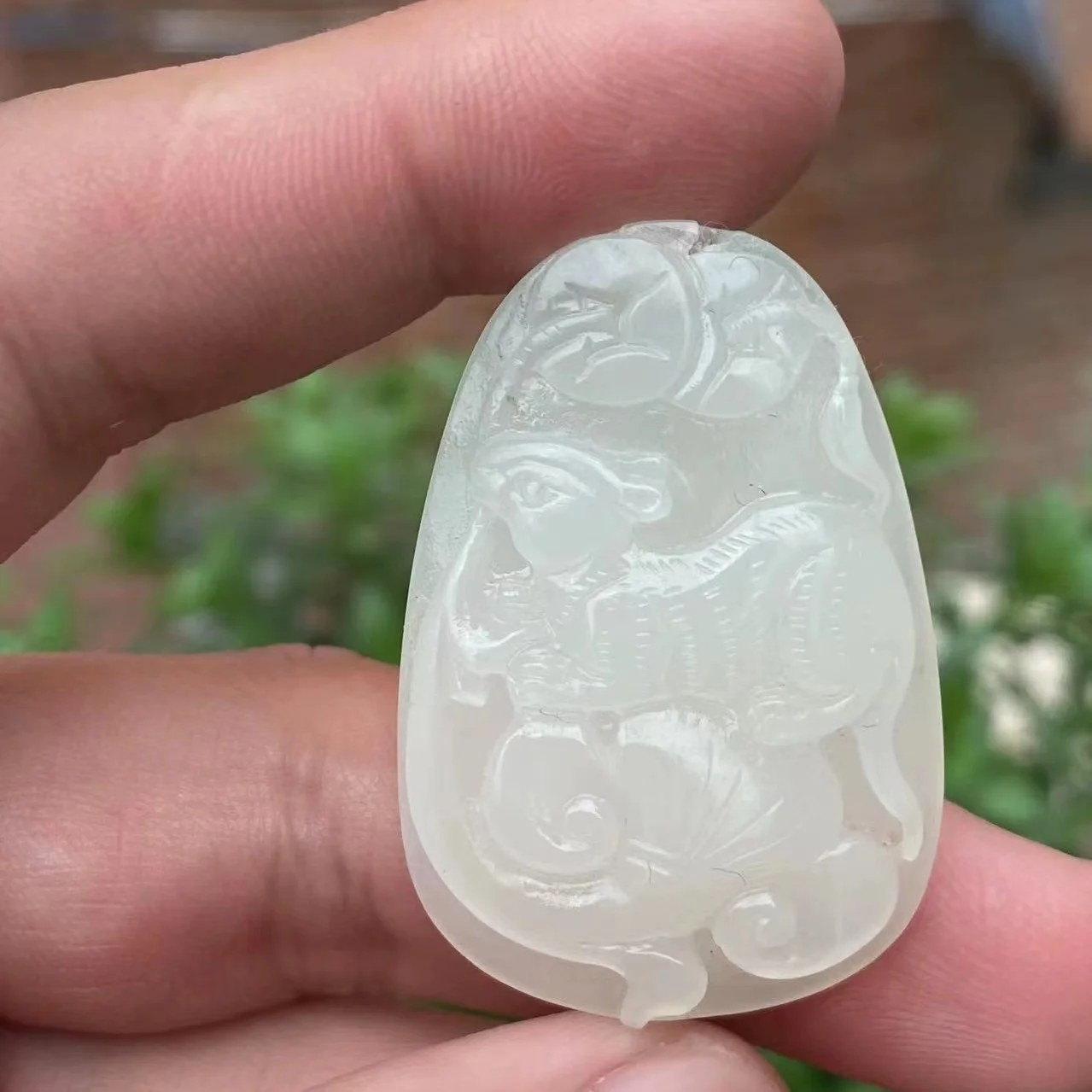 

Natural 100% real white hetian jade pendant necklace hand-carved mouse pendants jade jewelry for woman man Bless peace