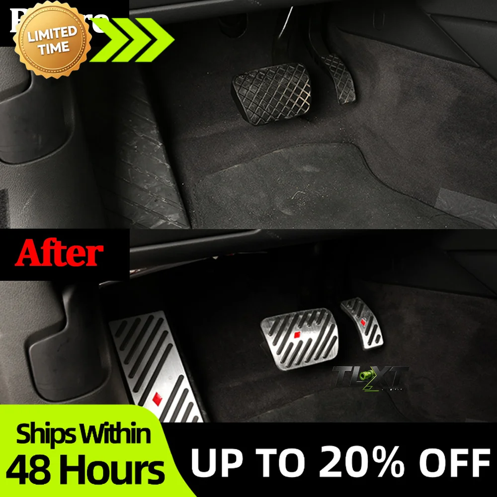 Car Pedals For A4 A5 A6 A7 A8 Q5 Q7 Gas Brake Accelerator Pedal Foot Rest Pedal Cover Sticker Stainless Decorate Accessories