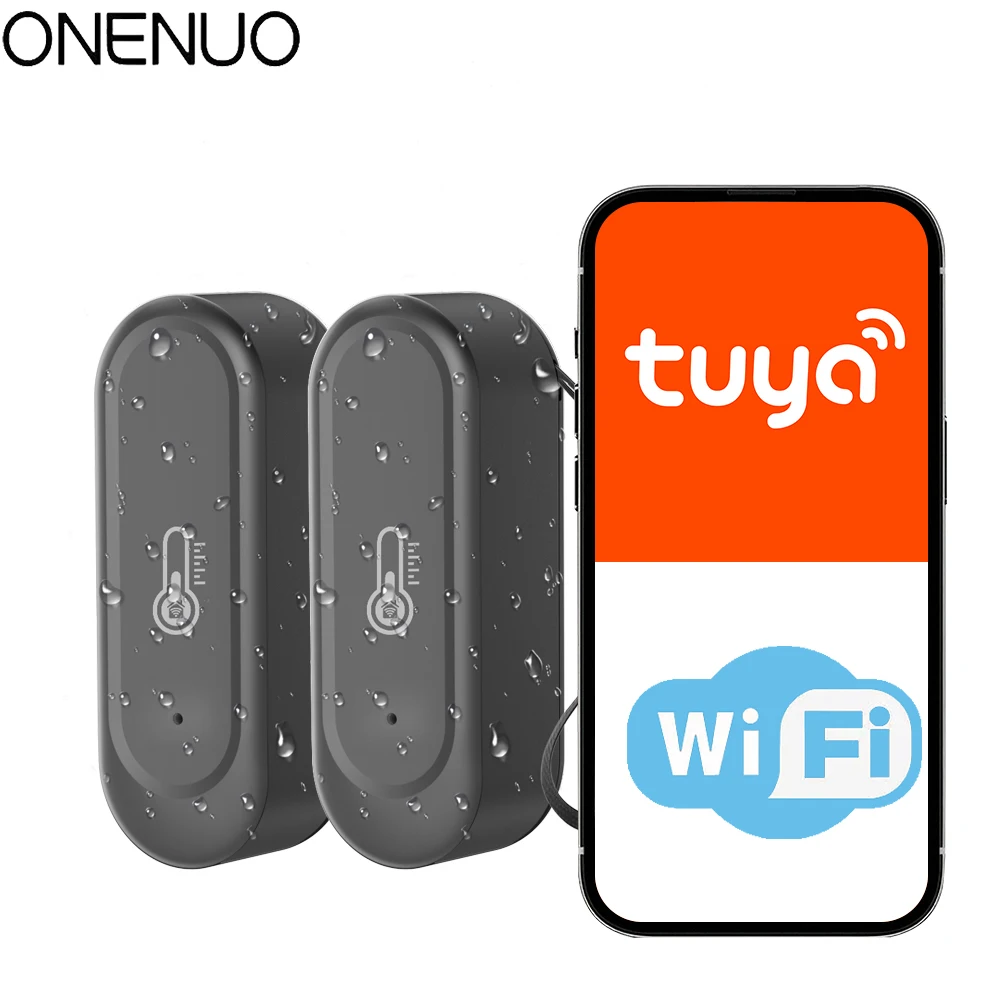 1/2 pièces nouveau capteur de température et d'humidité WIFI IP65 extérieur étanche Tuya APP hygromètre thermomètre Support Alexa Google