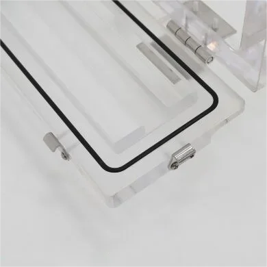 Transparent Leak-tight Desiccator Acrylic Rectangle Removable Top Lid Lab Vacuum Chamber with Pressure Gauges