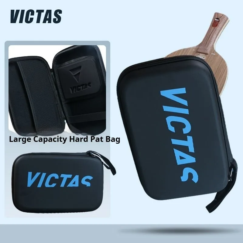 

VICTAS Original Ping Pong Racket Cover Square Black&blue Shock Resistant and Anti Fall Hard Wear-resistant Table Tennis Bag