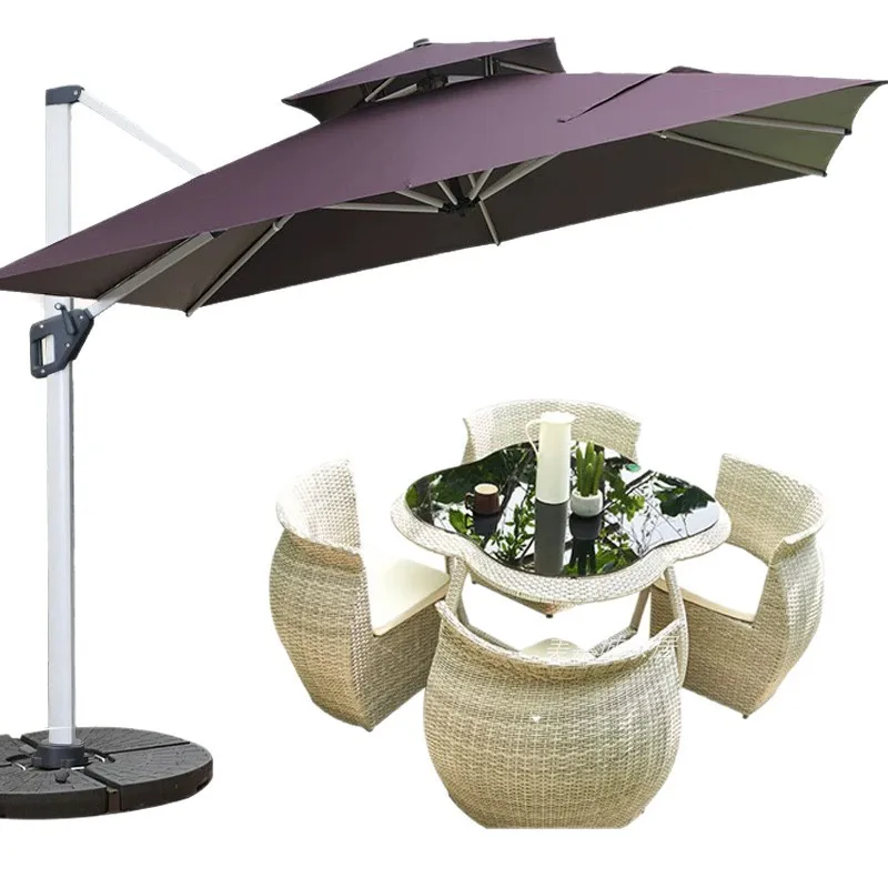 Outdoor villa courtyard storage table and chair garden terrace rattan chair hotel homestay one table four chairs five-piece
