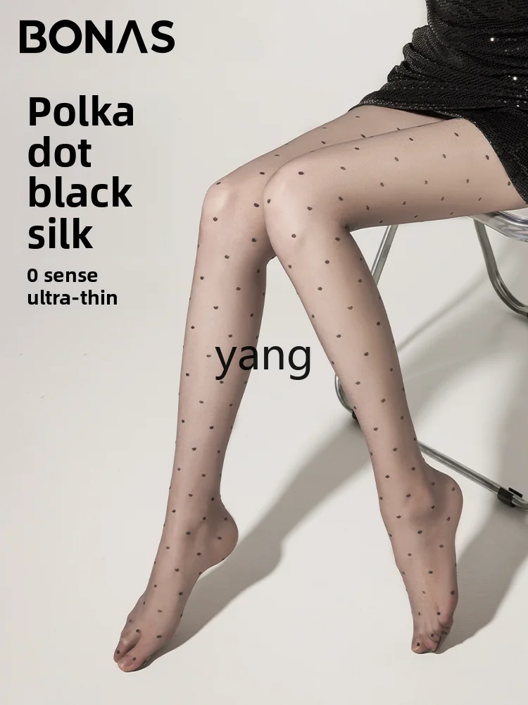 LMM polka dot black silk 0d ultra-thin spring and summer thin anti-hook black sexy stockings