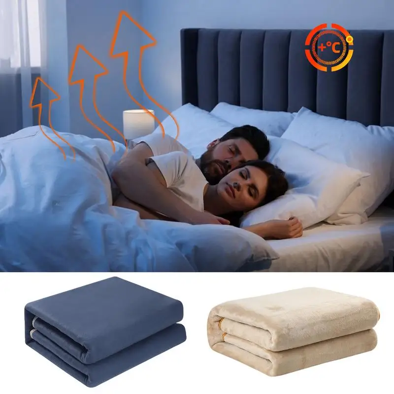 Electric Pad For Bed Flannel Soft Heated Blanket For Single And Double Overheating Protection Thickened Bed Blankets Electric