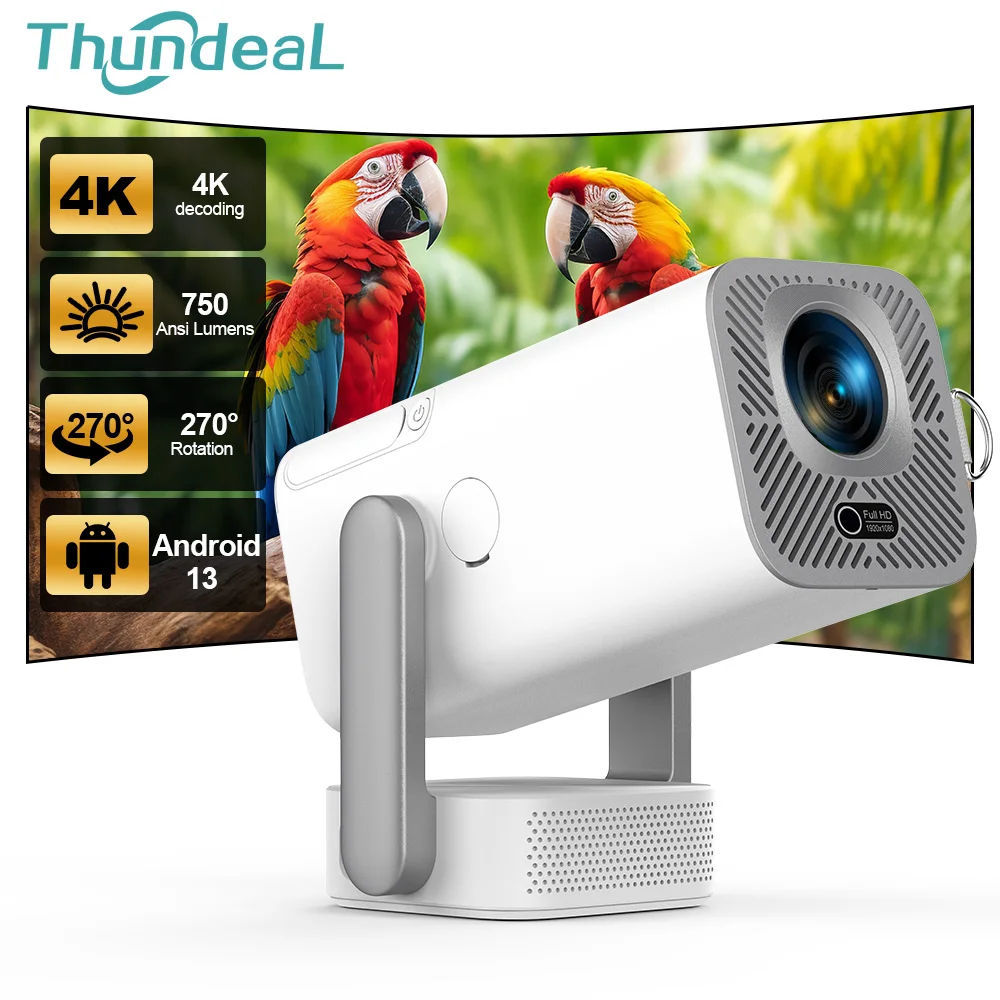 جهاز عرض ThundeaL 4K عالي الدقة FHD TD80 Pro أندرويد واي فاي مسرح منزلي TD80Pro جهاز عرض شعاع محمول اجتماع فيديو فيلم PK TD80W