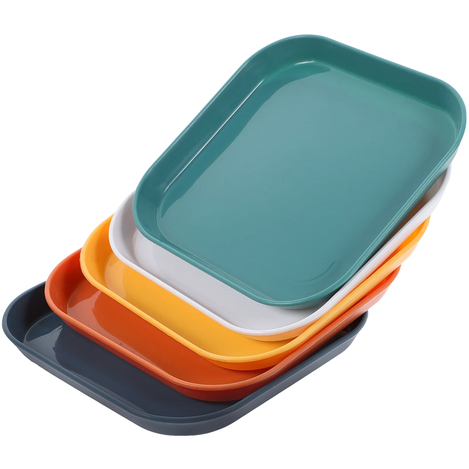 

5pcs Cat Food Bowl Pet Feeding Bowls Flat Wide Plates Kitten Dishes Design Safe Materials Square Mix Colors