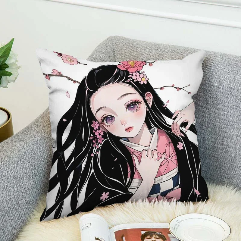 

Demon Slayer Anime Pillow Covers Free Shipping Decorative Pillows Cushion Cover 45*45 Pillowcase 40x40 Cushions Home Decor Sofa