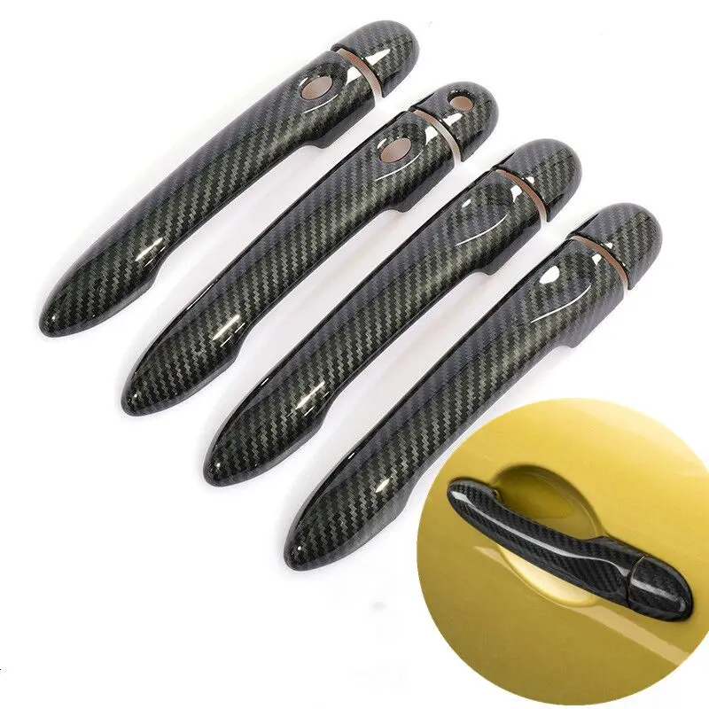 Para renault latitude samsung sm5 sm3 renault fluence l38 2009-2017 fibra de carbono maçaneta da porta do carro capa guarnição estilo acessórios