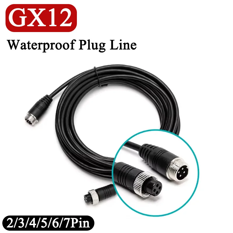 Outdoor GX12 Male Female Extension Line 2 3-7 Pin Cable Connector Industrial Grade GX12 Aviatioin Plug with Wire IP67 Waterproof
