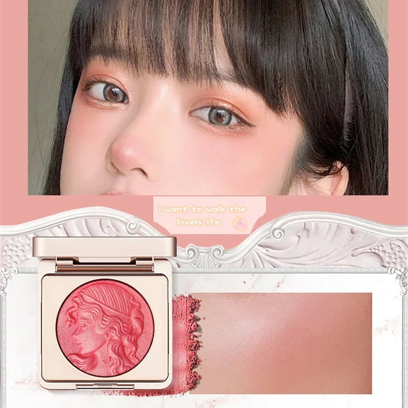 2 Colors Blush Peach Pallete Face Blush Mineral Pigment Palette Cream Shining Blusher Face Red Shadow  Powder