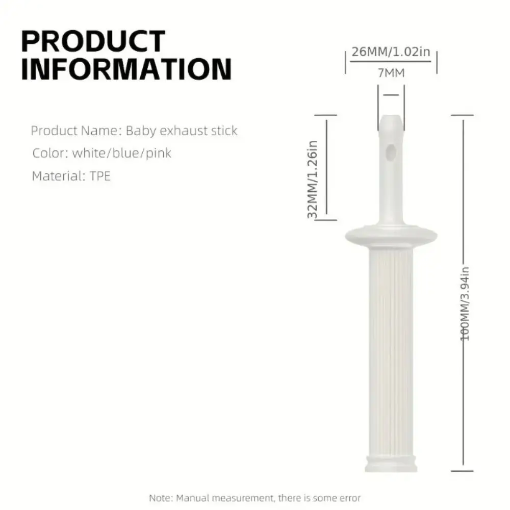 Anti-flatulência Baby Exhaust Rod, Cólica Alívio, Gás Relief, BPA Free, Acessórios de Enfermagem, Novo