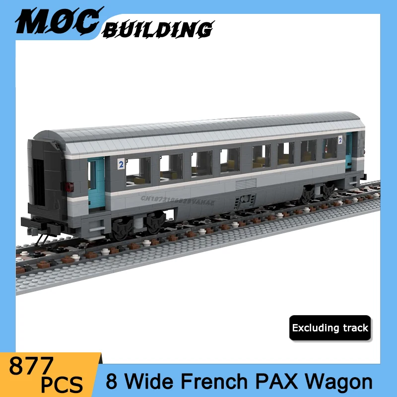 MOC Building Blocks City Transport Vehicle French Wagon Train Model DIY Assembly Bricks Creative Collection Toys Xmas Car Gifts