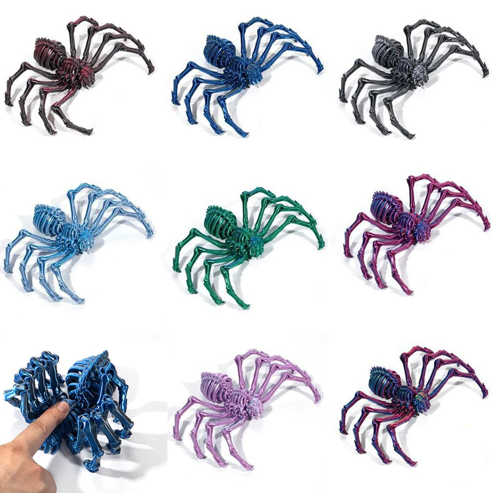 Araña impresa en 3D con patas retráctiles, juguete creativo para niños, recuerdos de fiesta de cumpleaños, regalos de Halloween, relleno de golosinas de Navidad, 1/2 Uds.