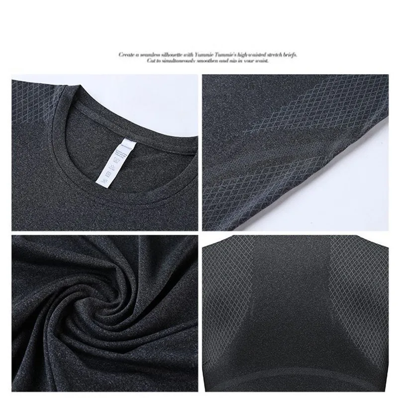 Men Long Sleeve Tracksuits GYM Fitness Tee + Leggings Men's Sport Running Set Yoga Skiing Basketball Football Clothes Suit 102 image 6