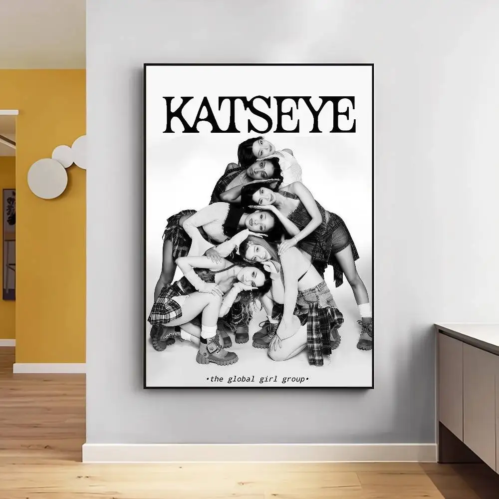 شعبية Kpop الفرقة K-Katseye نوعية جيدة يطبع والملصقات خمر غرفة المنزل بار مقهى ديكور الجمالية الفن طلاء جدران