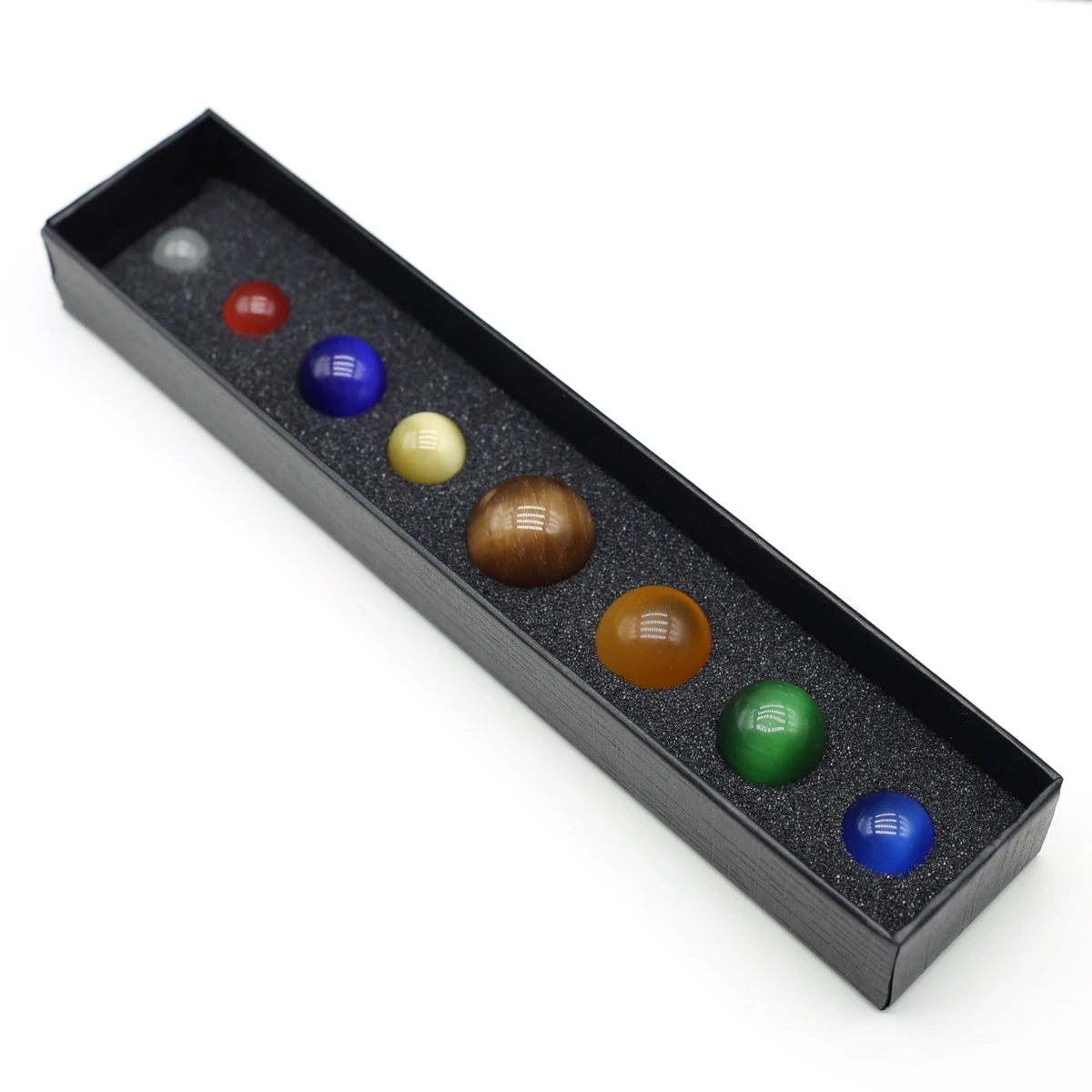 ثمانية كواكب من النظام الشمسي نموذج مجموعة علمية شقرا اليوغا الحجر الطبيعي الكريستال الطاقة المعدنية عينة ديكور المنزل #3