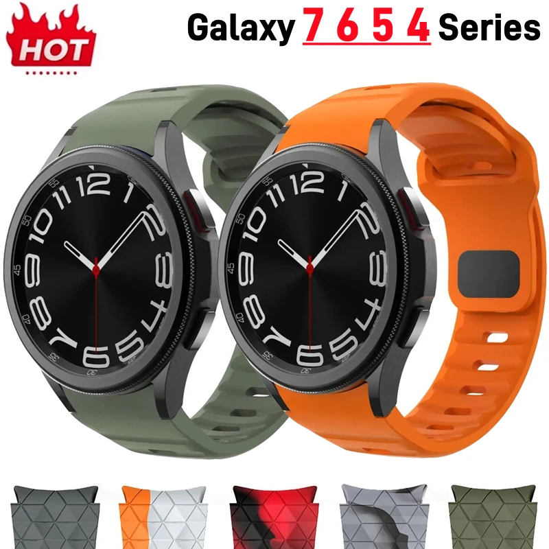 

Strap for Samsung Watch 44mm 40mm 45mm 43mm 47mm 46mm 42mm Silicone Sport Bracelet Galaxy Watch 7 FE 6 5 5pro 4/6 Classic band