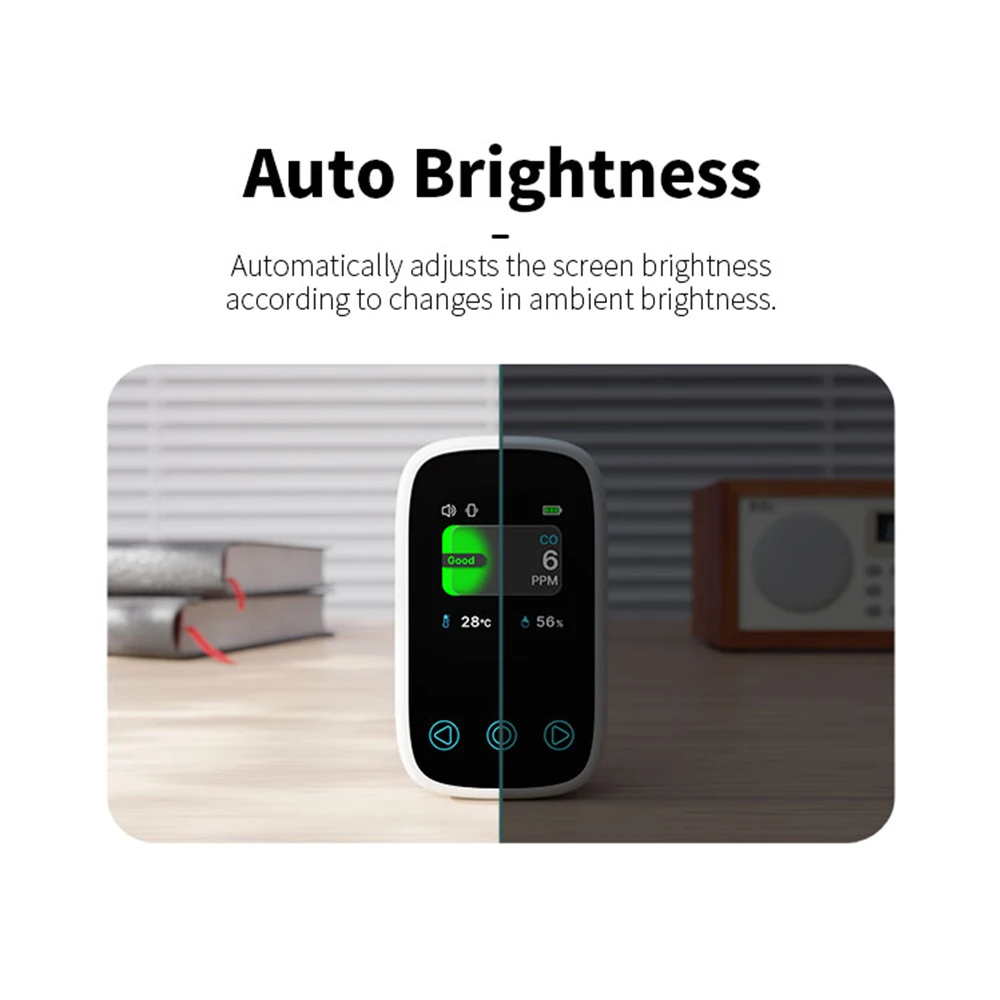 3 in 1 Air Quality Tester CO Gas Thermometer Hygrometer Auto Brightness Carbon Monoxide Detector NDIR Sensor LCD Display view 4