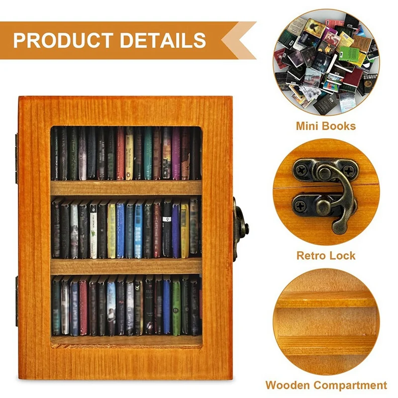 ABKY-Anxiety Bookshelf رف كتب صغير زخرفة رف كتب مصغر يهز مكتبة كتاب القلق الخاصة بك مع 60 قطعة كتب صغيرة #6