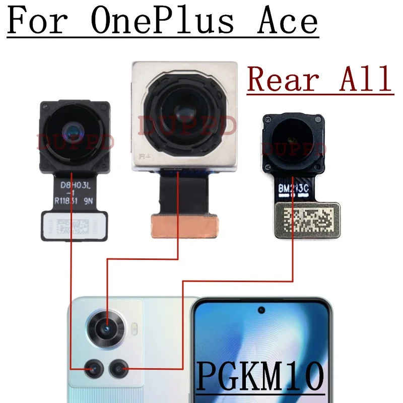 Front Rear Camera For OnePIus Ace PGKM10 Original Frontal Wide Back Ultrawide Macro Main Facing Camera Module Flex Cable