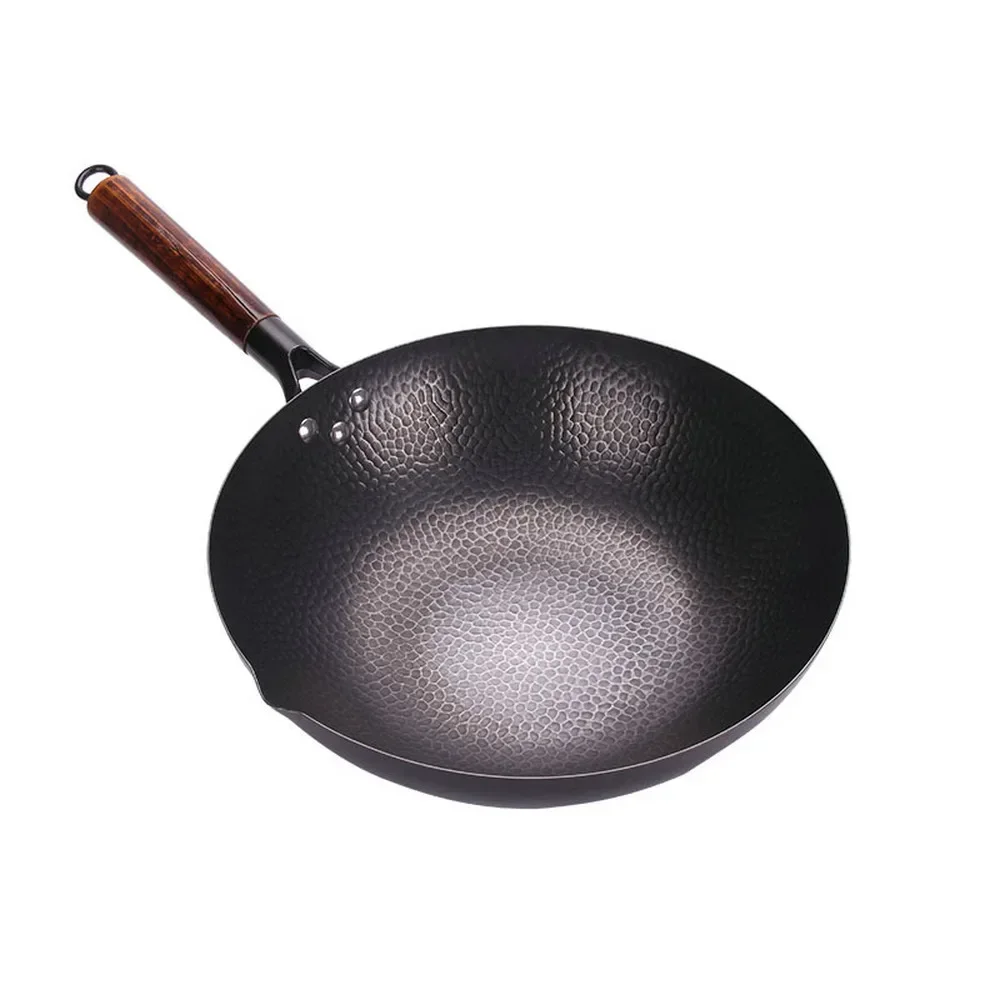 32cm Non-coating Iron Hand Forged Woks For Kitchen Non-stick Cookware General