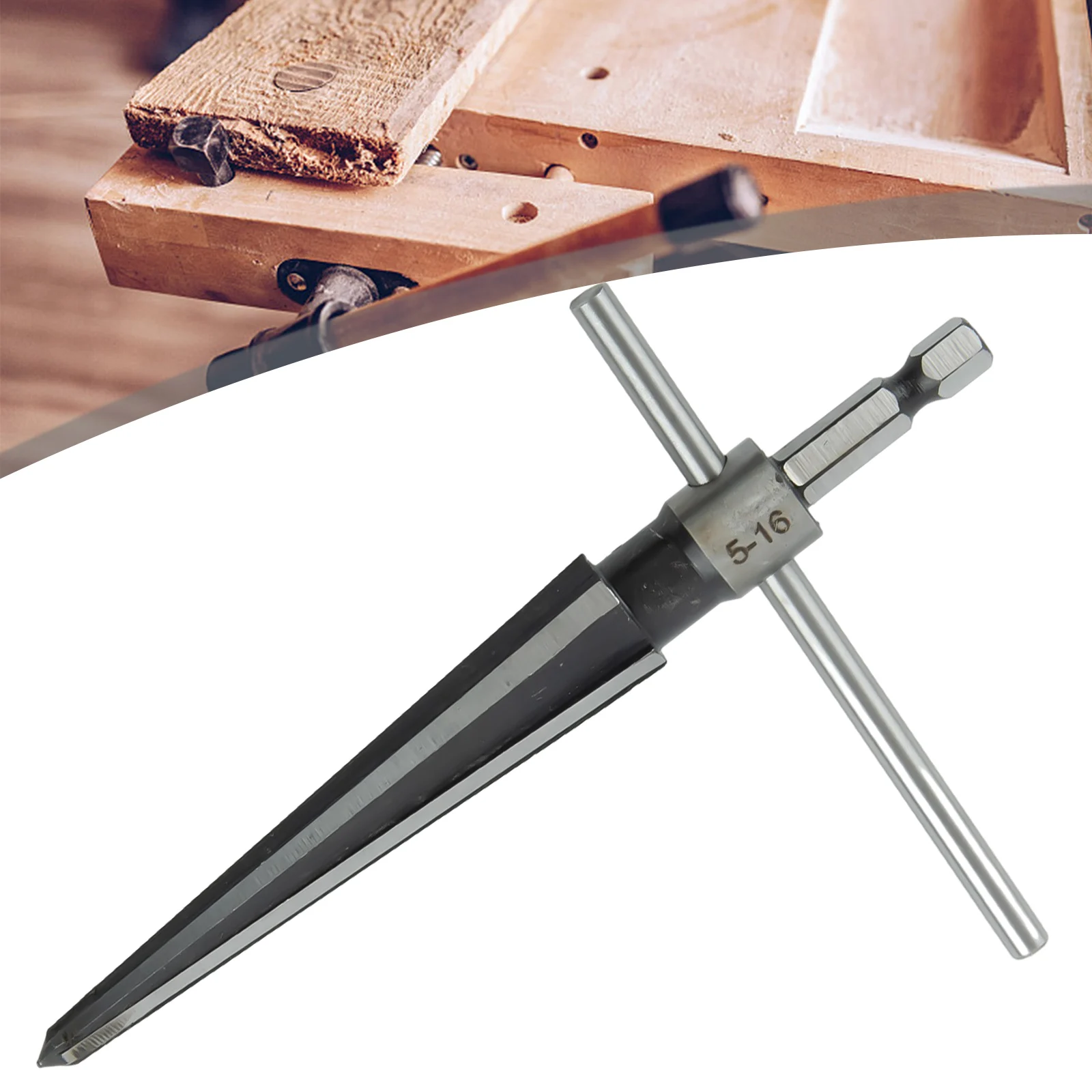 Hand Held Tapered Reamer Cutting Tool Reaming T-Handle Woodworker Woodworker Core Drill Bit 5-16mm Bridge Pin Hole