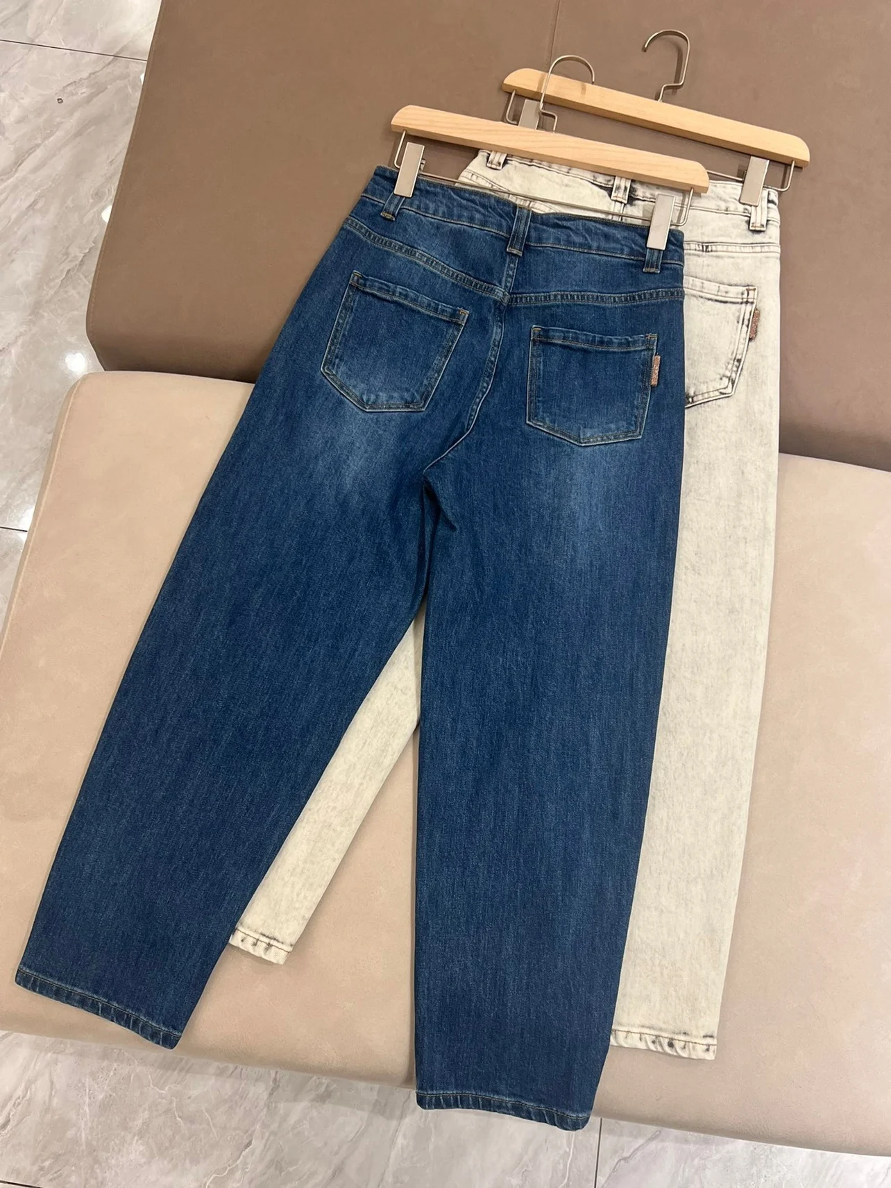 2024 New Women\'S Jeans Slim Versatile Casual Retro High-Waisted Tapered Denim Jeans Straight Pants Female