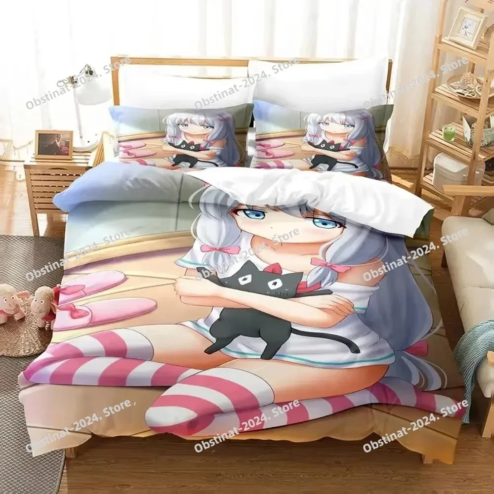 

Anime Sagiri Izumi Eromanga Sensei Bedding Set Duvet Cover Bed Set Quilt Cover Pillowcase Comforter king Queen Size Boys Adult