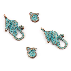 Bohemian Ocean Jewelry Metal Charms Multicolor Conch Seahorse Pendants DIY Making Necklace Bracelets Party Jewelry Gift,10-20PCs