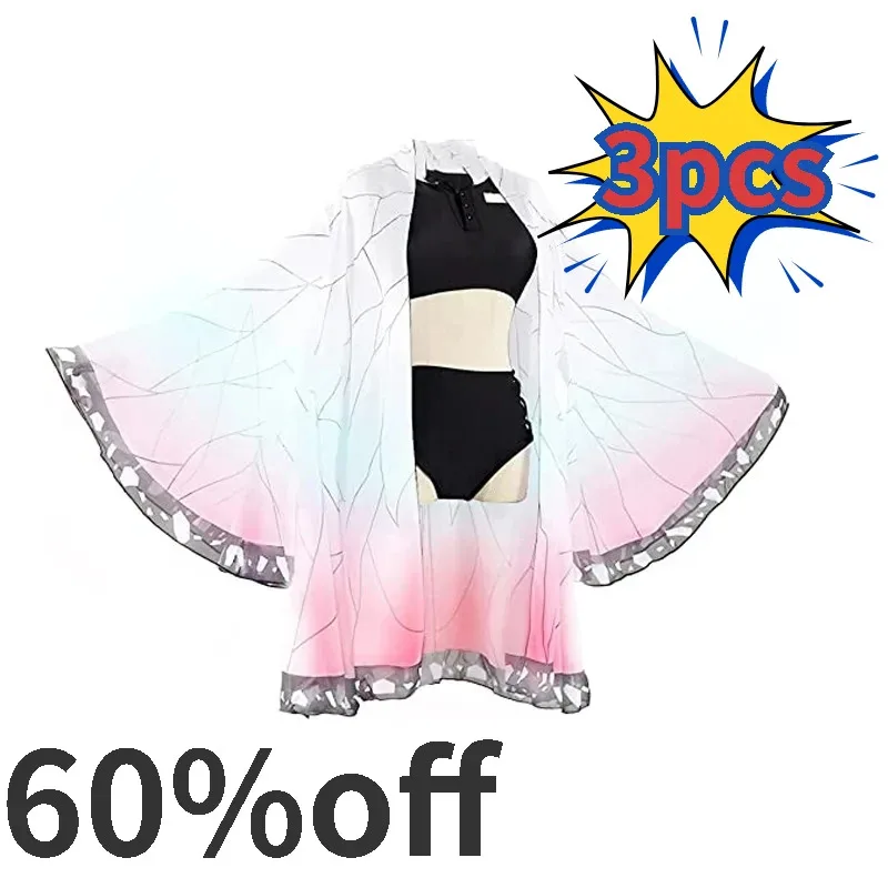 ss133 قطعة ملابس السباحة شخصيات أنيمي كامادو تانجيرو تأثيري حلي كاماد زيكو المرأة الصيف اليابانية هاوري كيمونو ل B